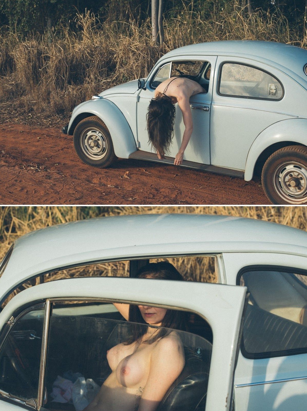 Livia Gerbasi desnuda con un Volkswagen Escarabajo | ByteSexy