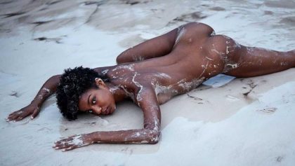 Ebonee Davis hermosa modelo desnuda para treats! Magazine