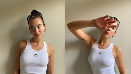 Dua Lipa y sus fotos transparentando los pezones de sus tetas